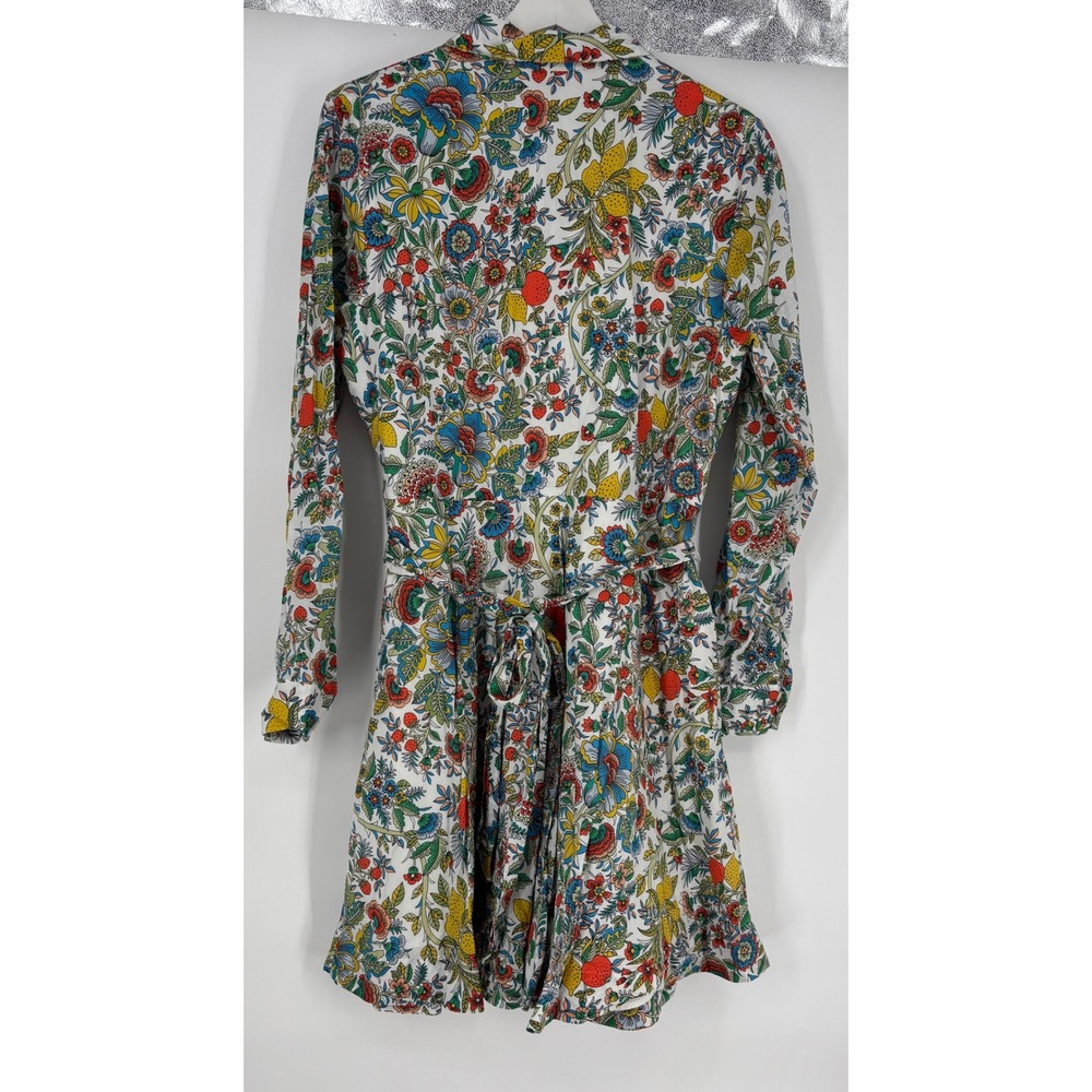 Boden Women Floral Fruit Print Shirt Dress US 10R White Strawberry Lemon Cotton - Picture 5 of 11